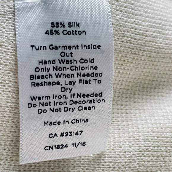 NWT Silk & Cotton Blend Embellished Shell Tank Cream Talbots Women XL Old Money - Picture 11 of 13